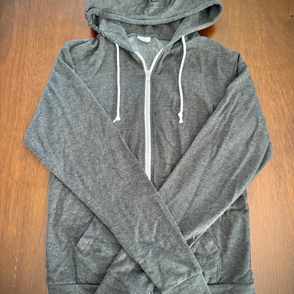 NWOT Gray Lightweight Zip Hoodie